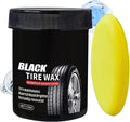 Car Tire Shine Balm, 150g Wheel Rim Cleaning Paste with Sponge Applicator, Waterproof Gloss Restorer for Car Truck SUV RV Trailer Exterior Automotive Care