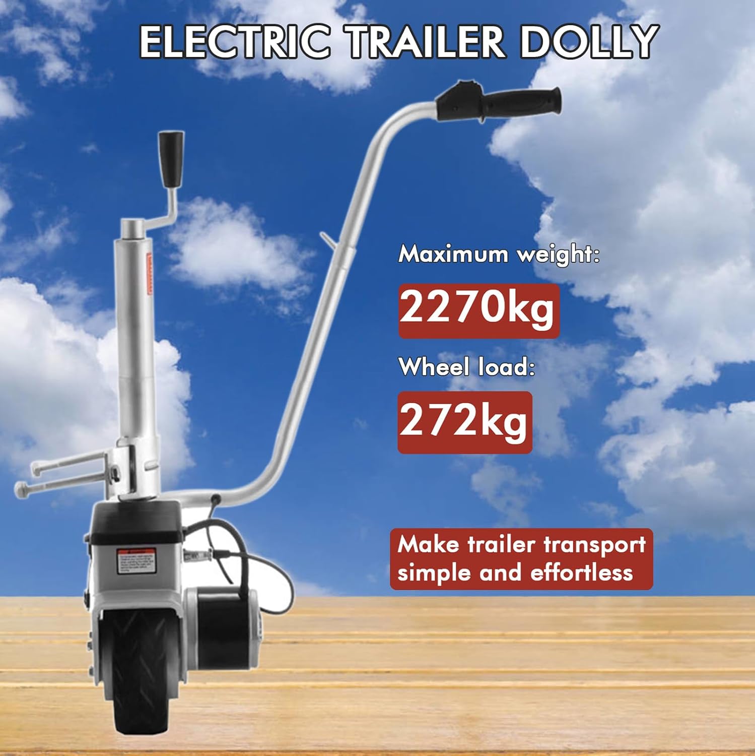 Electric Trailer Dolly Motorised Wheel Mover Motorised Wheels By - Max Load 5000Lbs, Power Mover for & Maneuvering -12V/350W Jack