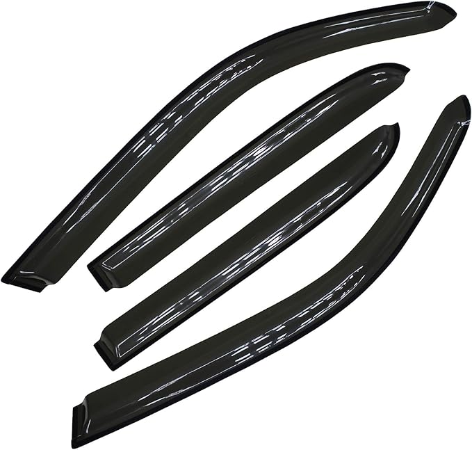 4pcs Outside Mount Style Window Rain Guards Durable Side Wind Deflectors Dark - Image 2
