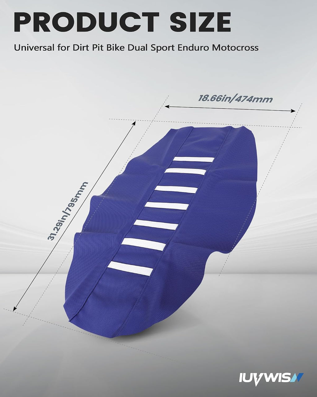 Dirt Bike Universal Seat Cover Non-Slip Gripper Soft Motorcycle Seat Covers for CRF YZF YZ EXC SX KLX KX TTR Most Motocross Blue