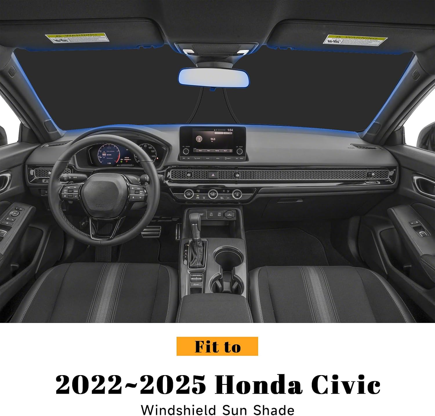 Car Windshield Sun Shade for Honda 2022-2025 2026 Civic Accessories (OEM Design) Reflective Foldable Heat Insulation Sunshade for Ultimate Protection