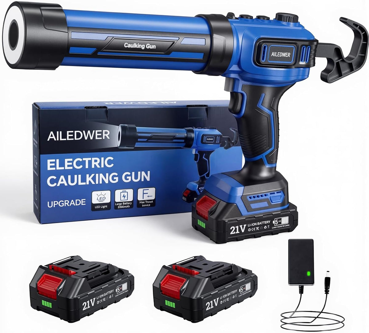 cordless caulking gun, battery powered caulk gun, electric, main product view