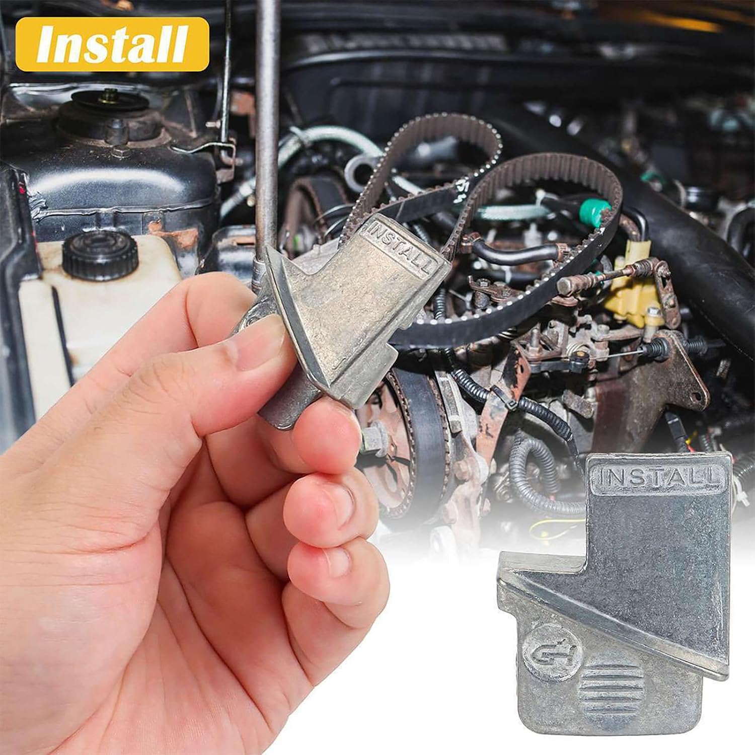 ZEZEFUFU 2X Metal Stretch Belt Remover & Installer Tool Car Repair Tool for Car Truck Vehicle