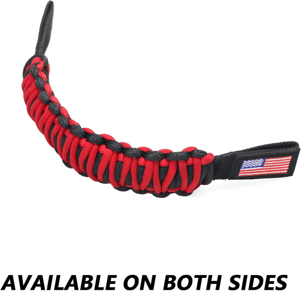 sukemichi Headrest Grab Handles for Jeep Wrangler, Toyota Tacoma, Trucks, SUV, Ford Bronco Accessories, Paracord Headrest Rear Seat Passenger Grip Handles, Universal, Red, Flag, 1 Pair