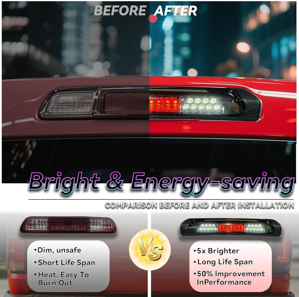 All-in-one LED 3rd Third Brake Light Cargo Light Upgraded Version High Mount Stop Light for 2002-2008 Dodge Ram 1500, 2003-2009 Dodge Ram 2500 3500.