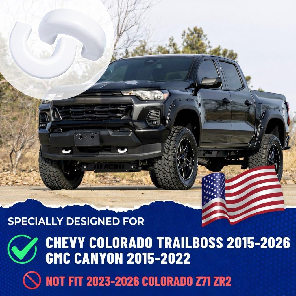 Tow Hook Covers Compatible with Chevy Colorado Trailboss 2015-2026 & GMC Canyon 2015 2016 2017 2018 2019 2020 2021 2022 Accessories(Not Fit 2023-2026 Colorado Z71 ZR2) - Upgrade Design, Rubber (White)