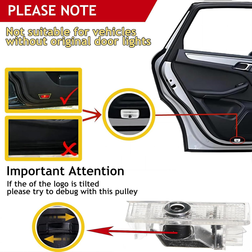 4pcs Car Door Lights Logo Projector,Upgrade HD LED Car Welcome Lights Compatible with1/3/4/5/6/7/x1/x2/x3/x4/x5/x6/x7/M/Series Accessories,Dual Plug Puddle Lights Ghost Shadow Light