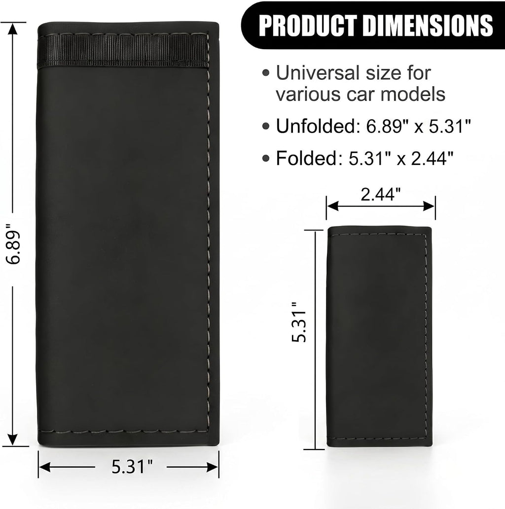2 PCS Car Grab Handle Cover, PU Leather Anti-scratch Door Grip Gloves Protector, Non-slip Breathable Front Rear Door Pull Handle Cover, Interior Decoration Accessories for Cars (Black)