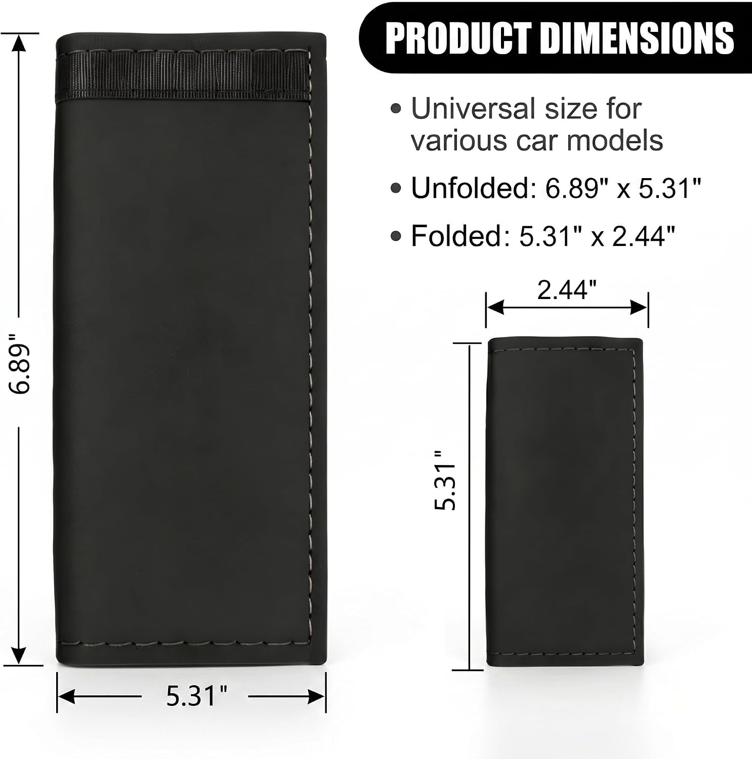 2 PCS Car Grab Handle Cover, PU Leather Anti-scratch Door Grip Gloves Protector, Non-slip Breathable Front Rear Door Pull Handle Cover, Interior Decoration Accessories for Cars (Black)