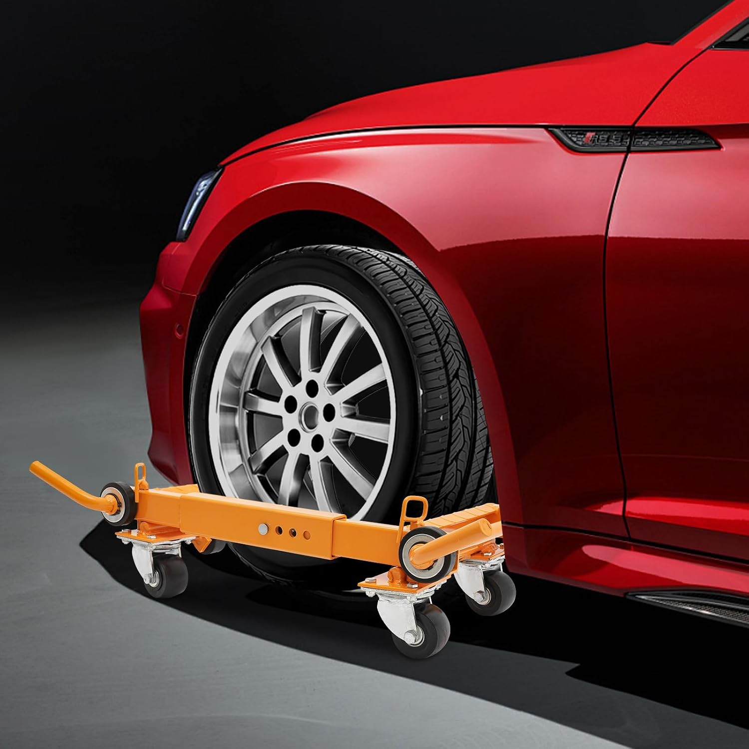 Car Wheel Dolly Jack, 1T/2204lbs Yellow Wheel Dolly Skates, Truck RV Trailer Jack Dolly Ratcheting Foot Pedal Lift Hydraulic Tire Jack,Car Moving Tool for Auto Repair Moving