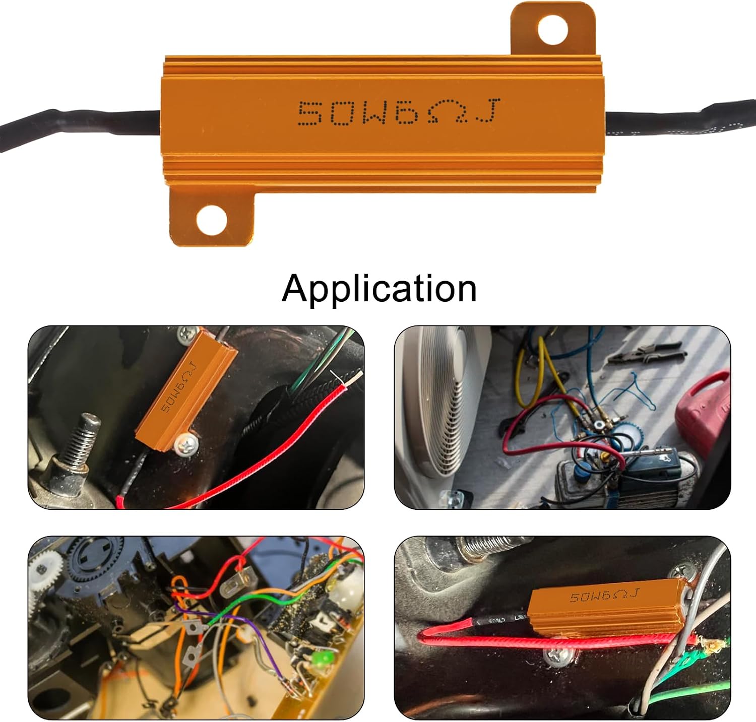 10pcs 50W 6ohm Load Resistors, Fix LED Bulb Fast Hyper Flash Turn Signal Blink Error Code for Flickering LED Turn Signal Light LED License Plate Lights DRL