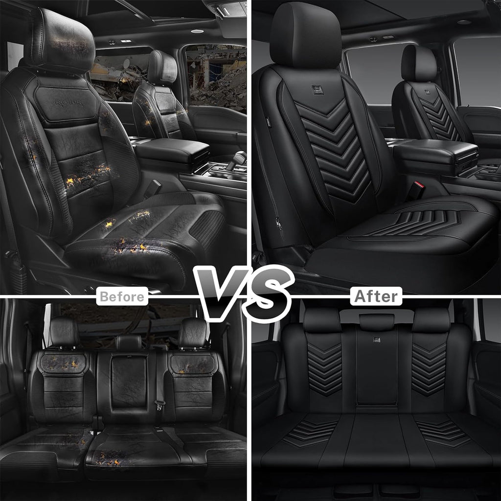 car pass 3d foam faux leather seat covers, front angle view