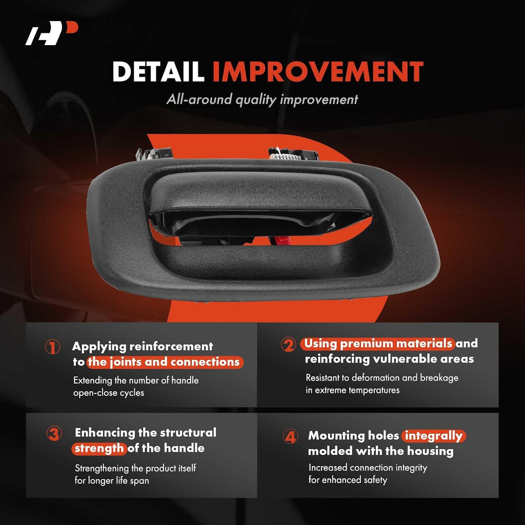 A-Premium - Tailgate Handle & Bezel Assembly - Compatible with 1999 2000 2001 2002 2003 2004 2005 2006 2007 Chevy Silverado GMC Sierra 1500 2500 3500 - # 15997911, 15228539, 15228540, 15228541