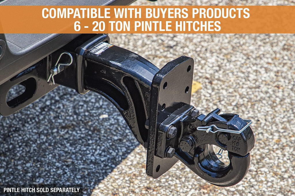 Buyers Products PM3109 3 Inch Pintle Hook Mount - Adjustable 4-Position Trailer Hitch Receiver for Trucks & RV's - Durable Steel 30,000 lb MGTW, Universal Heavy-Duty Tow Hitch Receiver, 6000 MVL Rated
