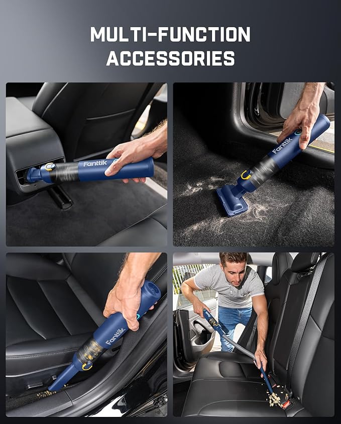 Fanttik Slim V8 APEX Car Vacuum, 4-in-1 Portable Mini Cordless Vacuum