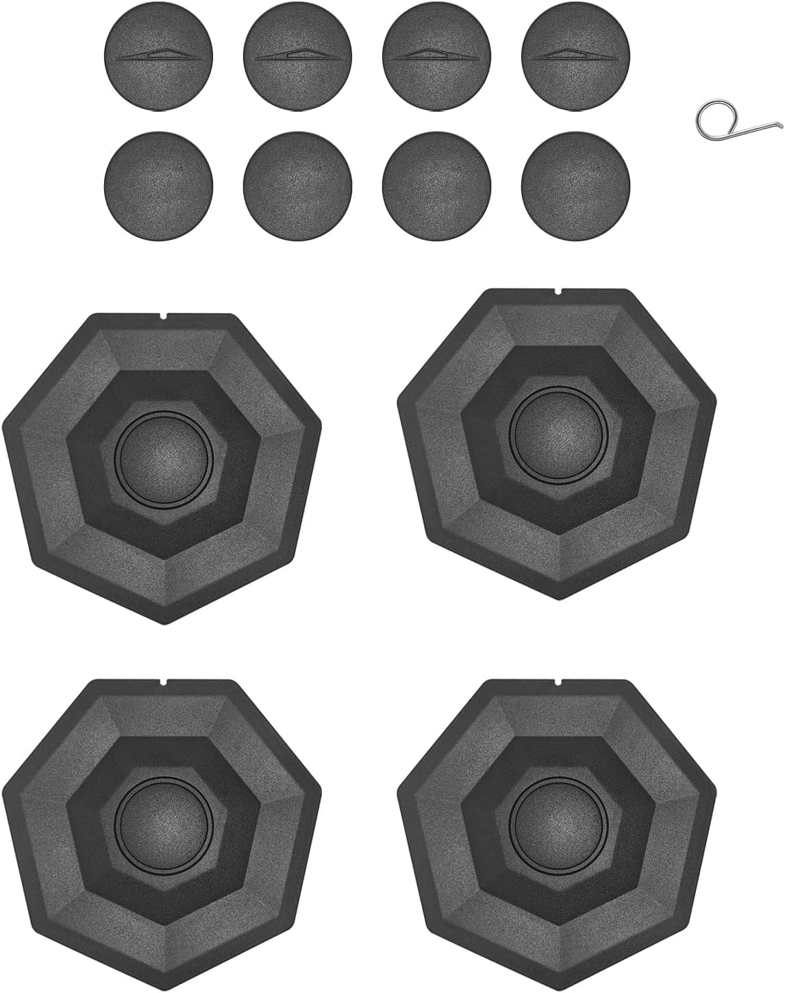 BestEvMod Upgrade 4PCS Full Coverage Wheel Center Hub Caps Cover Compatible with Tesla Cybertruck 2026 2025 2024 Accessories Removable Hub Center Fit All Terrain Tires ONLY NOT Fit Core Wheels (V2)