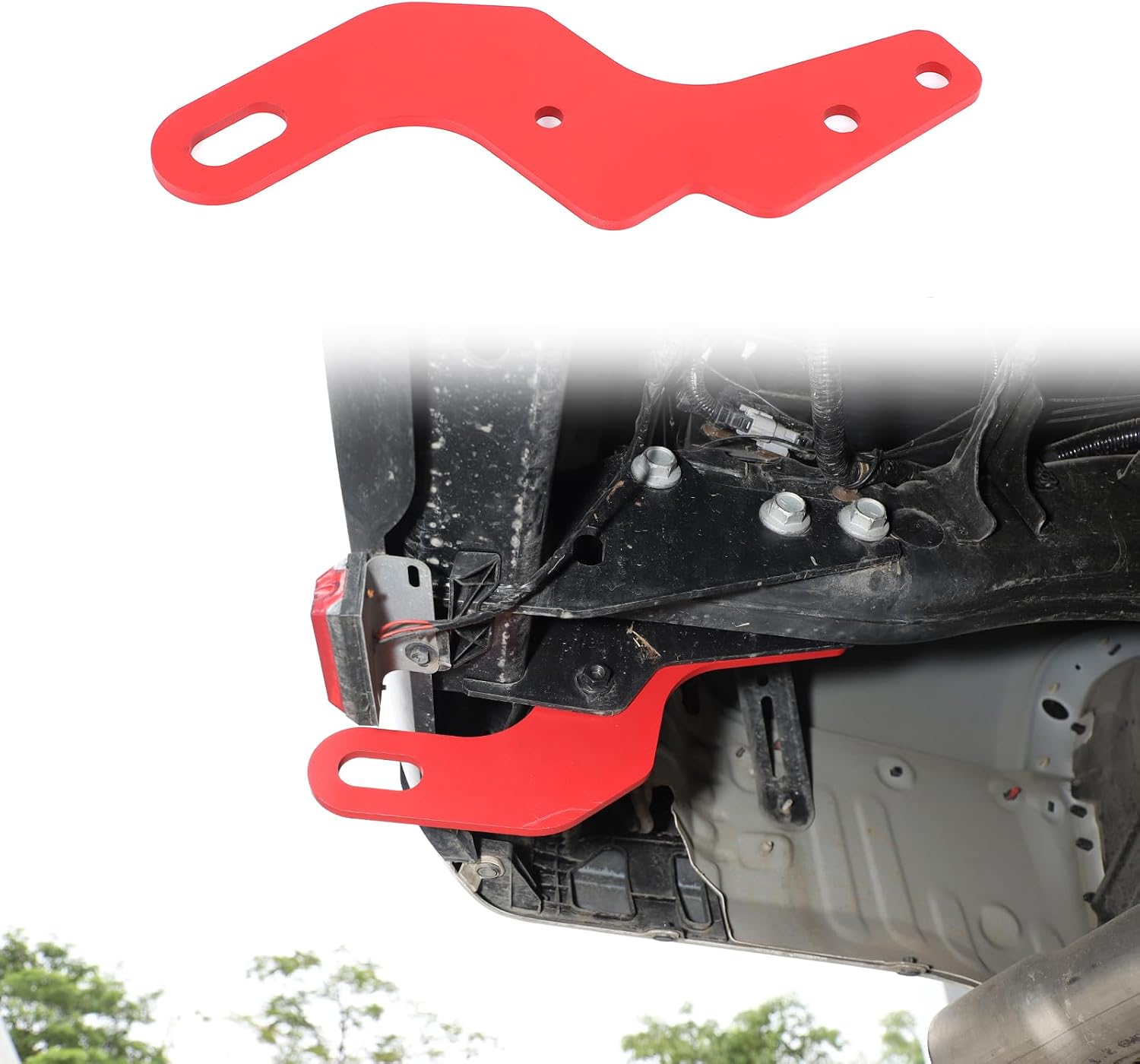 Car Tow Hook Tow Hitch Compatible with Toyot@ Tundra 2022-2026，Carbon Steel Rear Bumper Tow Hitch Recovery Point Tow Hook Receiver Tow Point Kit Accessories 1PCS(Red)