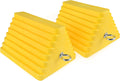 MaxxHaul 51169 Polyfoam Wheel Chocks with Steel Eyebolt – 2-Pack – 10″ × 8″ × 6″ Heavy-Duty Structural Foam – Bright Yellow – Vehicle & Trailer Safety for Cars, Trucks, RVs, Boats, ATVs