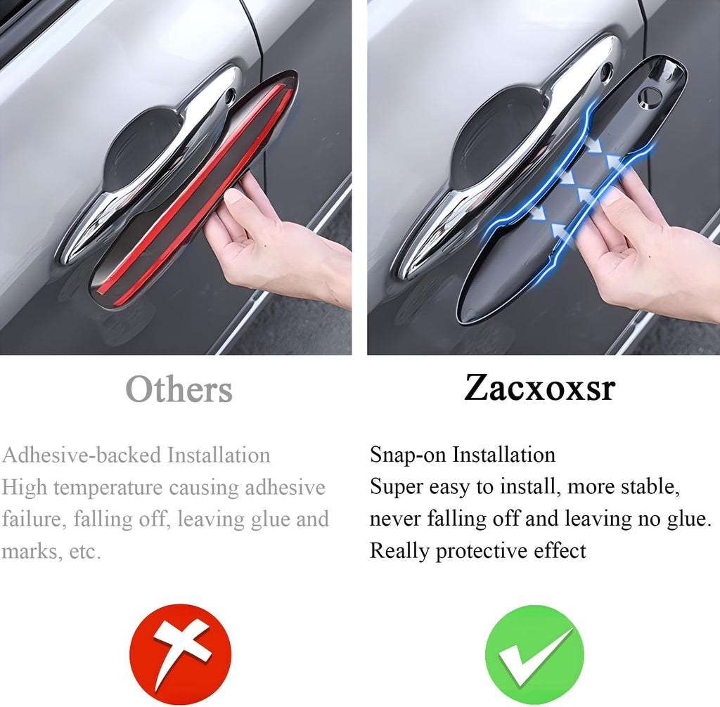 No Adhesive Snap-on Car Door Handle Cover Protector Compatible for Toyota 2018-2020 2021 2022 2023 2024 2025 2026 Camry 2019-2026 Corolla 2019-2022 Avalon 2016-2026 Prius 2020-2024 Venza Accessories