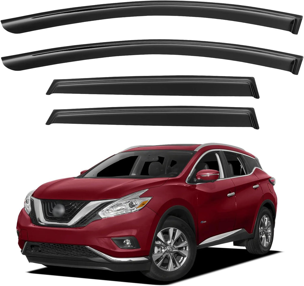 Window Visors Rain Guards for 2015-2024 Nissan Murano, Out-Channel Window Vent