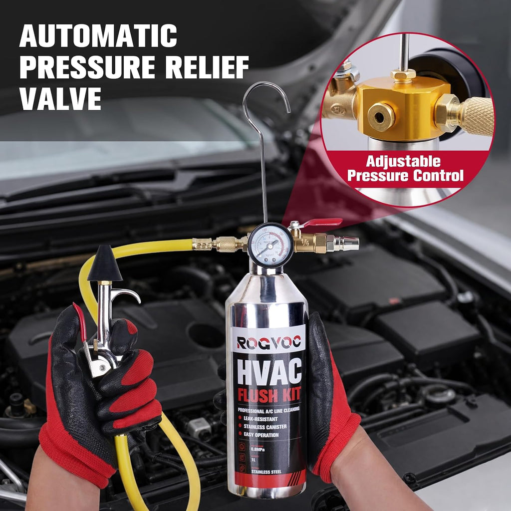ac flush kit, hvac refrigeration system cleaning tool, package contents