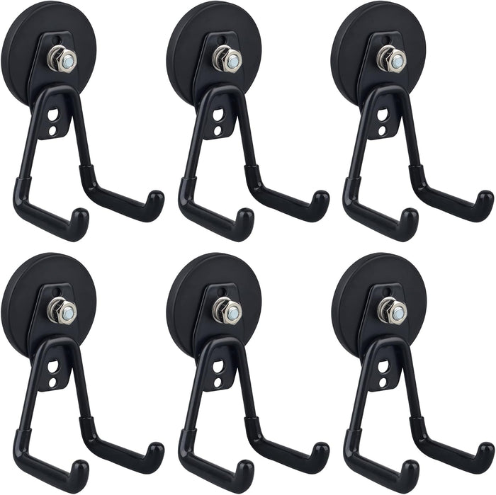 ULIBERMAGNET Heavy Duty Magnetic Garage Hook, 6 Pack Strong Large Magnet Hooks