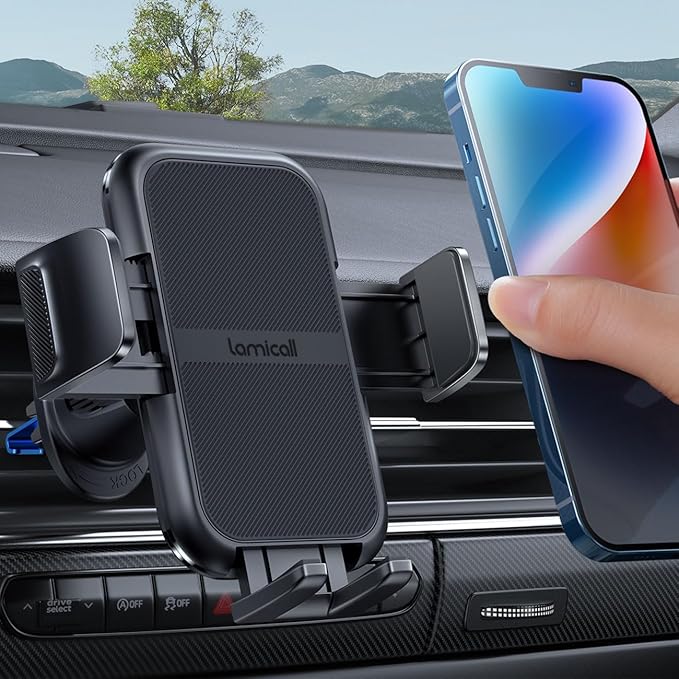 Lamicall 2025 Wider Clamp & Metal Hook Car Phone Holder Vent Phone Holders by Lamicall