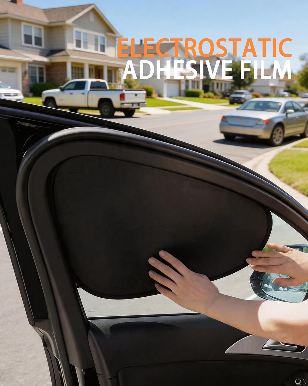 4-Pack Car Window Shades – Static Cling Side Window Covers for Solar Light Filtering, Automobile Sunshade Set for SUVs, Trucks & Sedans