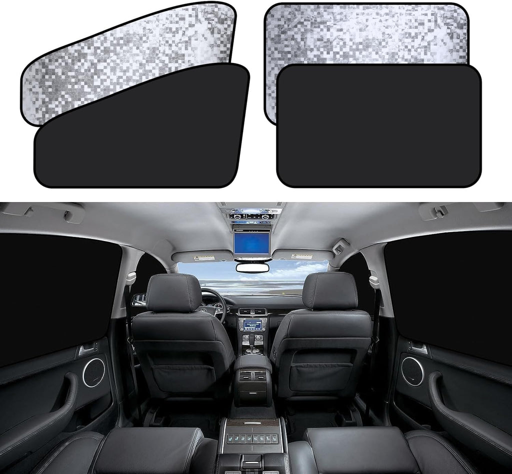ZATOOTO Side Window Sun Shade - 4 Pack Car Window Covers 99% UV Light Block Car Curtains Magnetic Side Window Sun Shade Keeps Cooler for Breastfeeding, Taking a nap, Changing Clothes, Camping