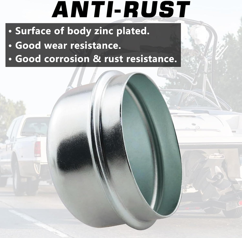 4pcs 1.98'' Trailer Axle Dust Caps, Trailer Hub Bearing Dust Cap Cup Wheel Center Grease Cover Caps for 2000-3500 lbs Boat Trailer Dexter EZ Lube Trailer Camper RV