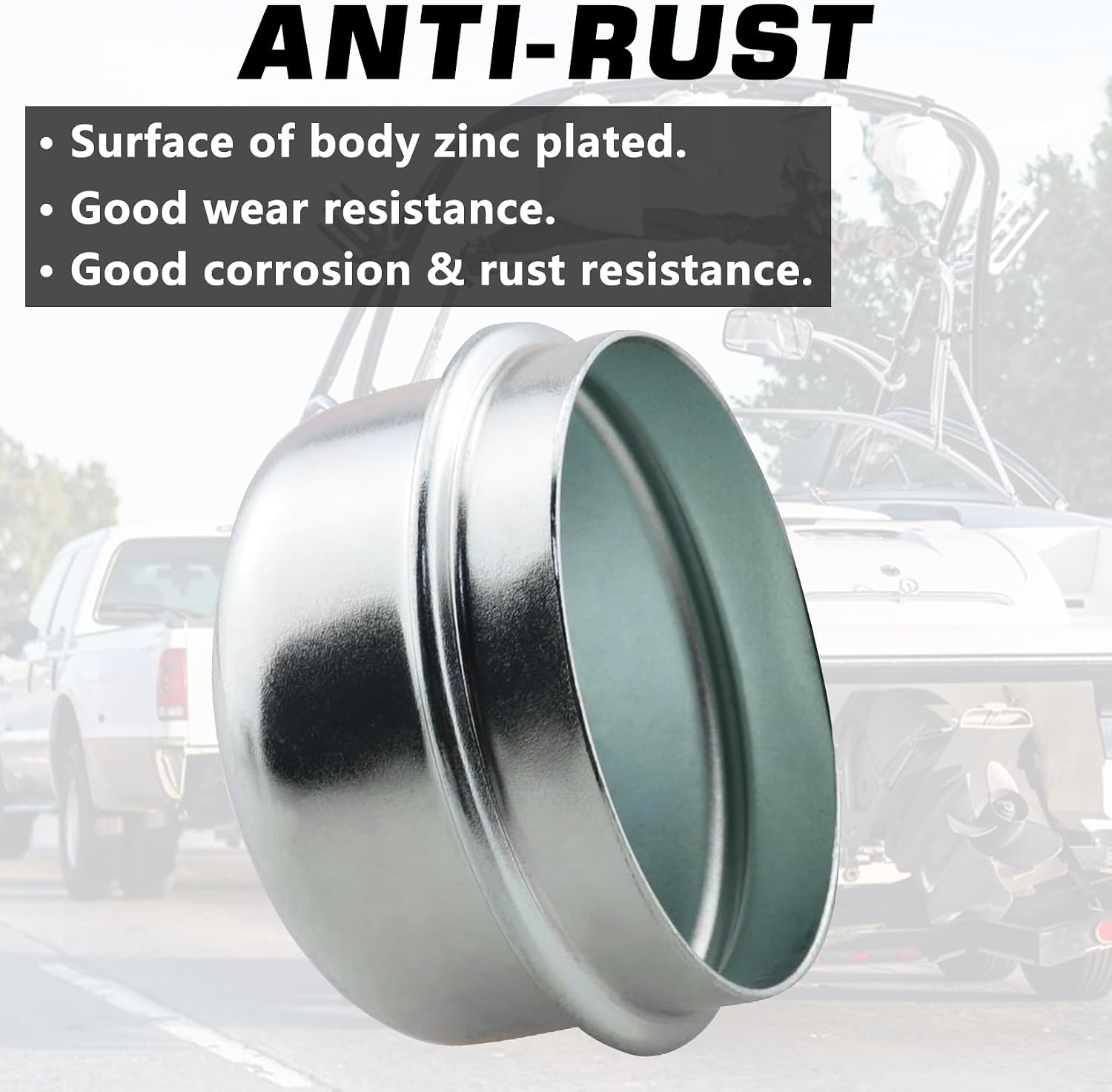 4pcs 1.98'' Trailer Axle Dust Caps, Trailer Hub Bearing Dust Cap Cup Wheel Center Grease Cover Caps for 2000-3500 lbs Boat Trailer Dexter EZ Lube Trailer Camper RV
