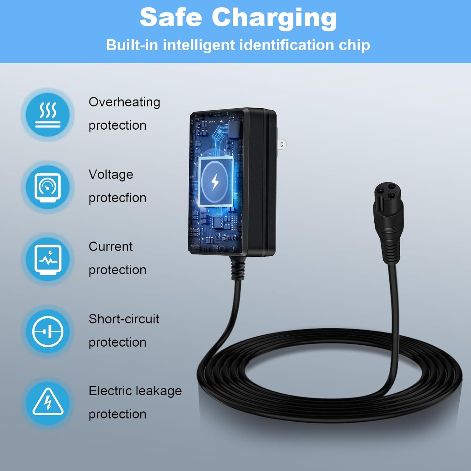Razor Charger for Razor Electric Scooter MX350 Dirt Bike E100 E175 E200 E200S E300 E300S E500 Pocket Mod Sports Mod and Dirt Quad Razor Scooter Charger Replacement 24V 1500mA
