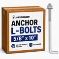 sandbaggy 5/8" x 10" threaded concrete anchor l-bolts, main product view
