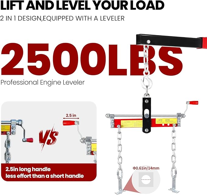 5500 Lbs Folding Engine Hoist, 2.5 Ton Engine Crane - Image 4