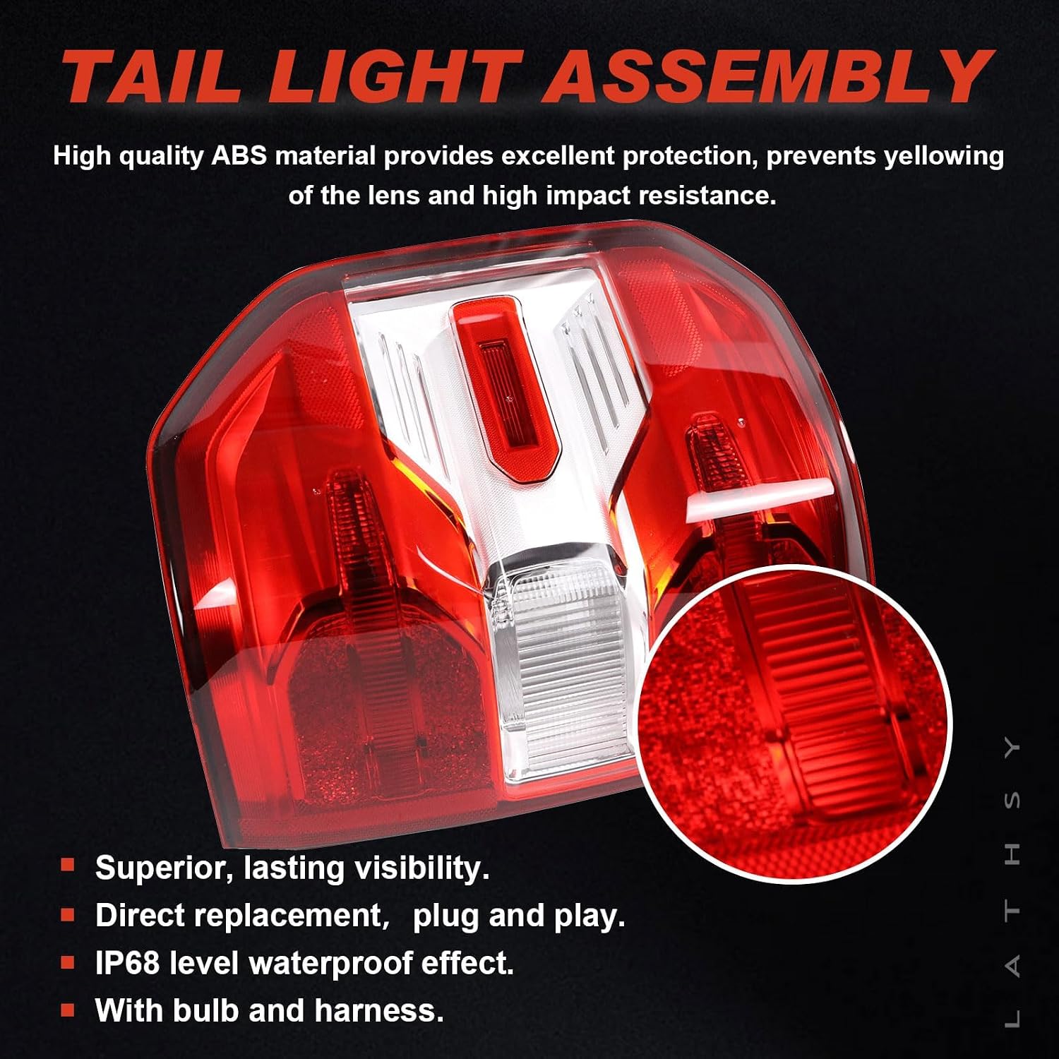 Tail Light Assembly Compatible With 2022-2024 Ford Maverick XL XLT Right Passenger Side Replace NZ6Z-13404-C Halogen