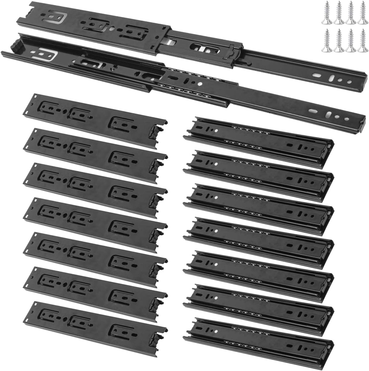 8 pairs 10 inch black full extension drawer, main product view