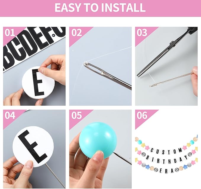 Giant Friendship Bracelet Garland Kit, DIY Birthday Banner with Letters Ball ...