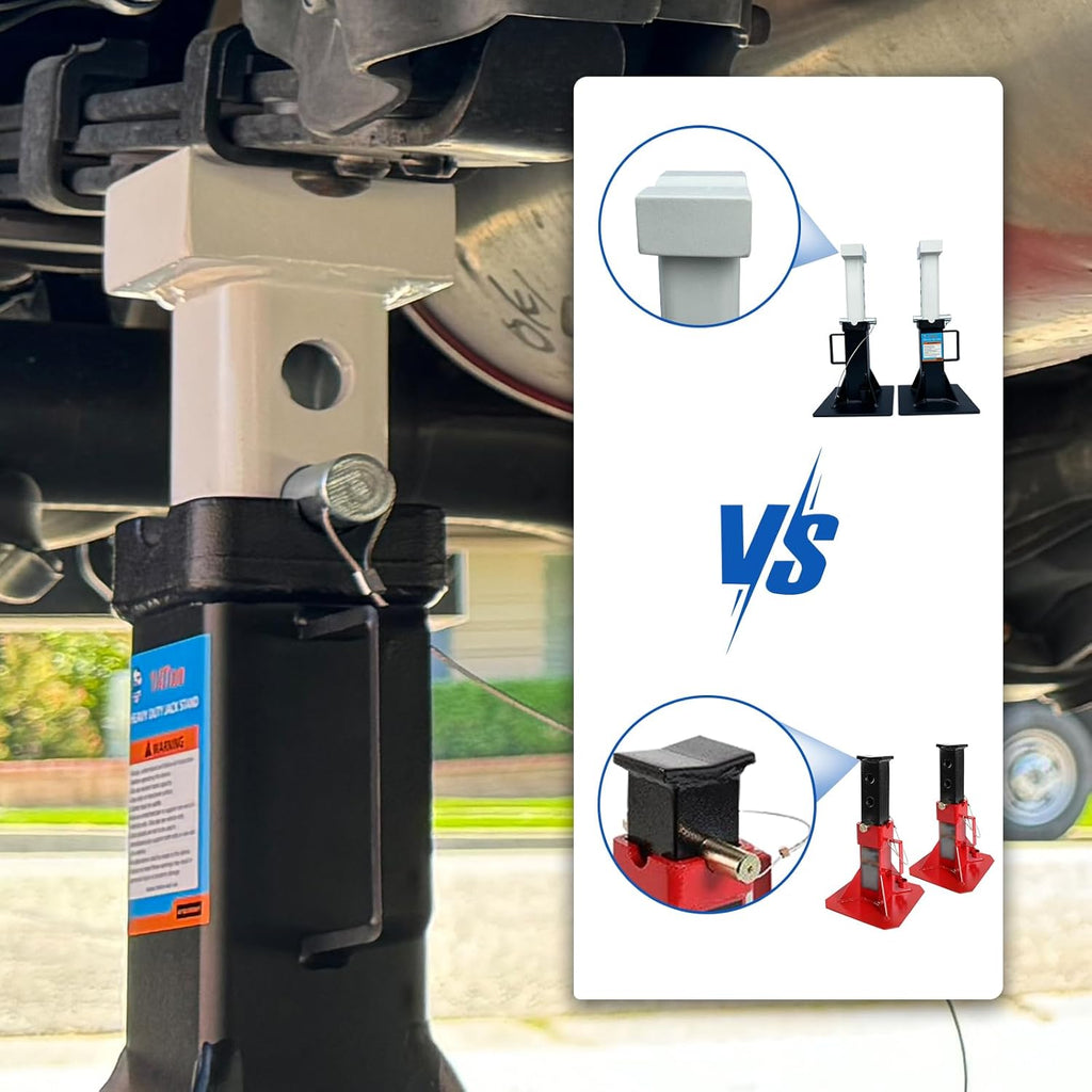 HKTE 14 Ton Jack Stands 28000 lbs Heavy Duty Car Jack Stands Adjustable 12''–17.7'' Vehicle Jack Stands Wide Base Dual Lock Steel Automotive Jack Stands for Trucks SUVs Garage,2 Pack