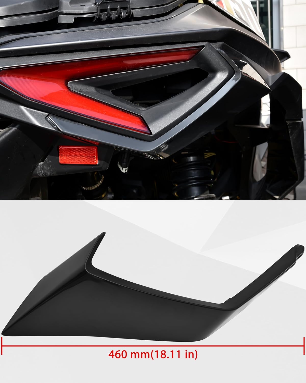 SAUTVS Black Rear Left & Right Taillight Trim Panel Kit for Can-Am Maverick R MAX X RS RC 2024-2026 Models Accessories, Replace #708303788#708303789