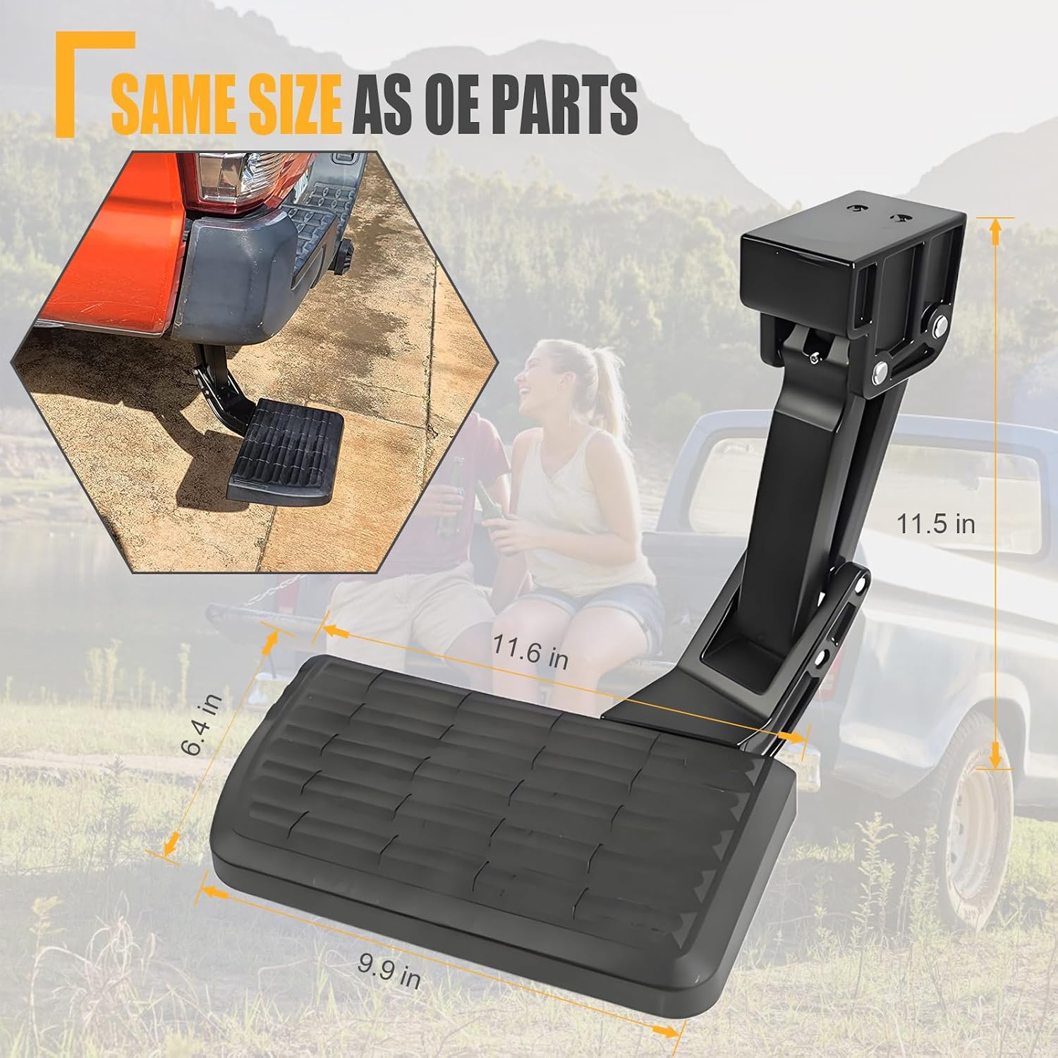 GSPSCN Rear Bed Step Replacement for Toyota Tacoma 2012-2023,# PT392-35100 | Folding Truck Step Retractable Tailgate Bedstep Bumper Tailgate Step