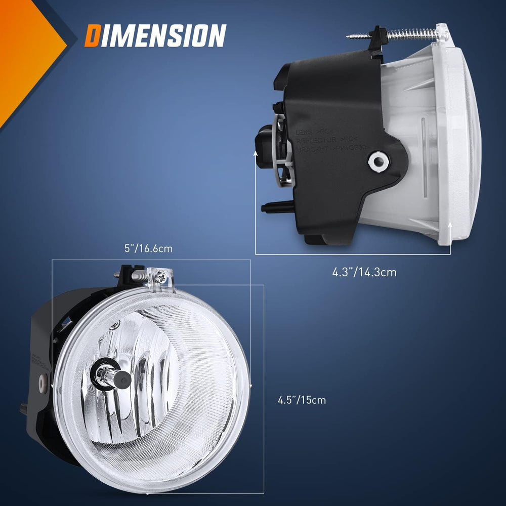Nilight Fog Light Compatible with 2005 2006 2007 2008 2009 Dodge Dakota