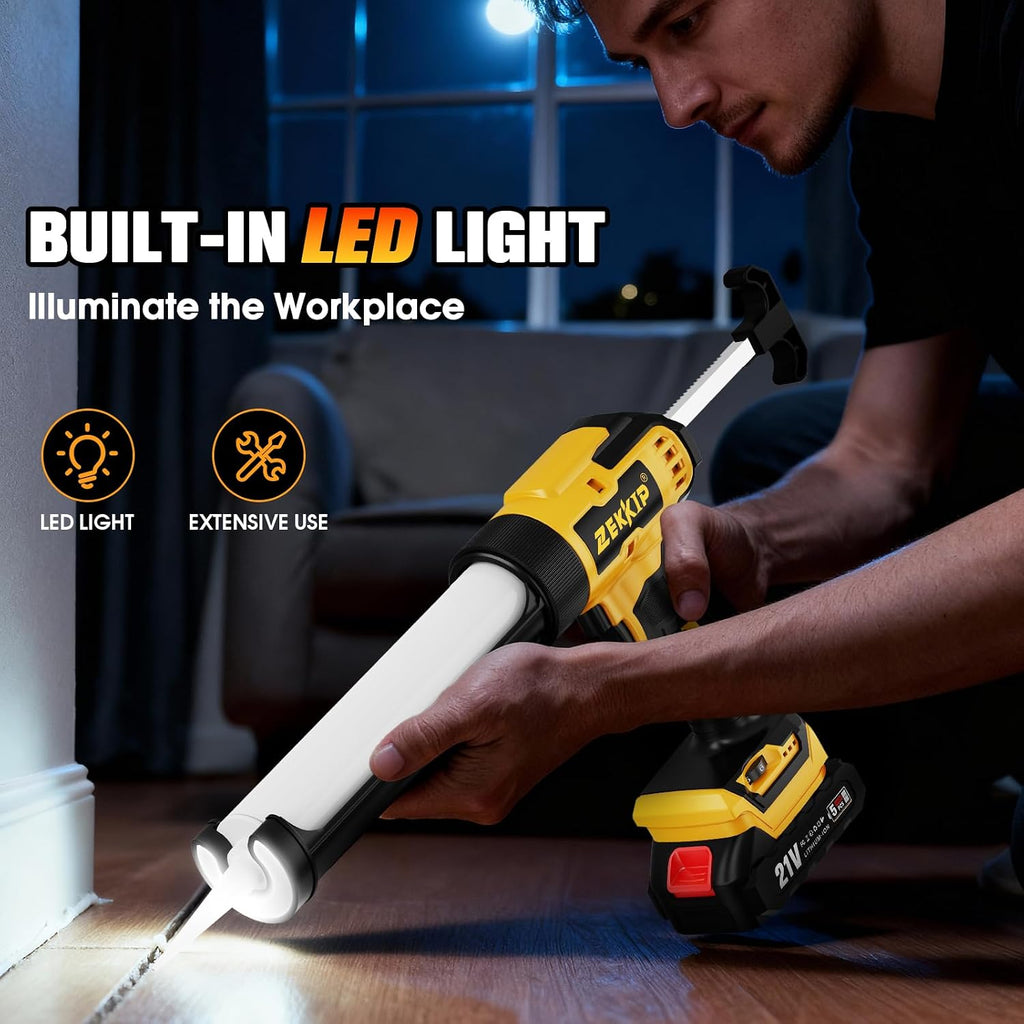 electric caulking gun, cordless caulking gun with 2x, package contents