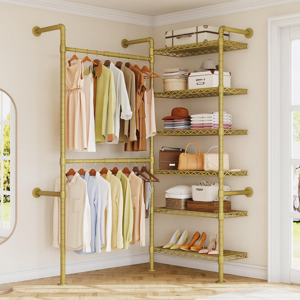 onbrill l2 wall mounted closet system, industrial pipe, main product view