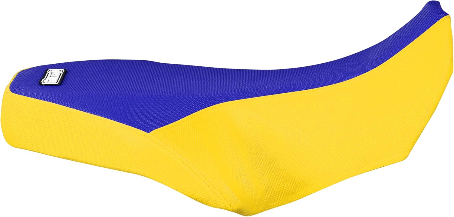 Enjoy Mfg Seat Cover - Compatible with Suzuki 1987-2006 LT 80 LT80 2x4 Quadsport 80 - #213 (Yellow Sides/Blue top Standard)