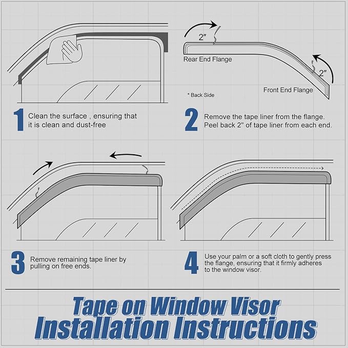 Auto Dynasty Set of 2 Carbon Fiber Pattern Window Visors Compatible - Image 5