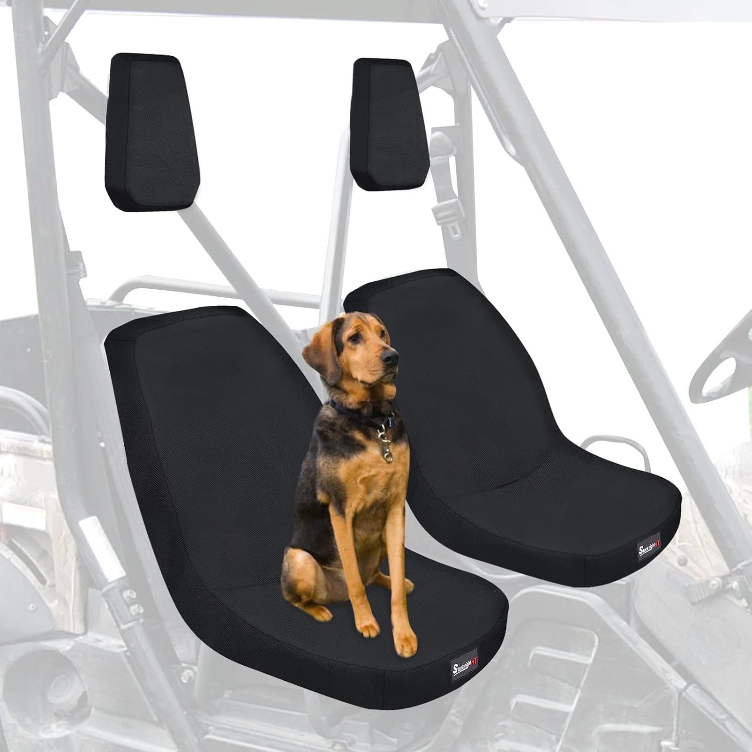 StarknightMT UTV Seat Covers Compatible with Rhino 700 660 450 2004-2021 1680D Oxford Fabric Black Water-Resistant Seat Covers