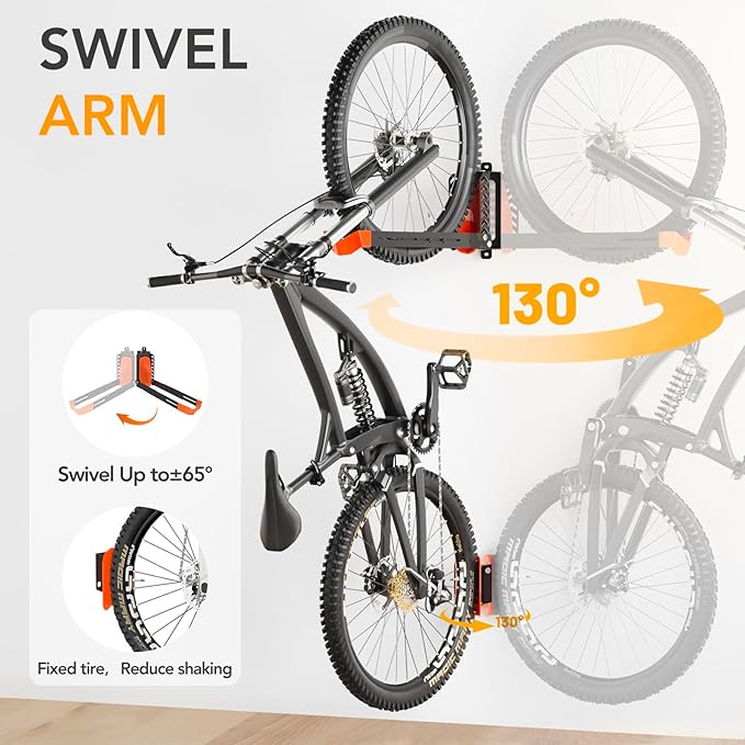 Swivel Bike Rack Wall Mount, Bike Hangers - Image 4