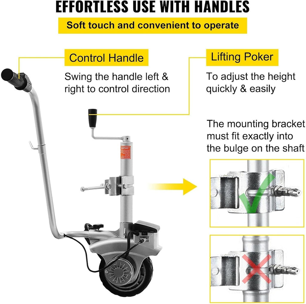 Electric Trailer Trailer Wheel Mover Aluminum Electric Wheel Mover is Compact, Portable and Easy to Operate, Equipped with 350W Motor, 12V Caravan Electric Wheel Mover