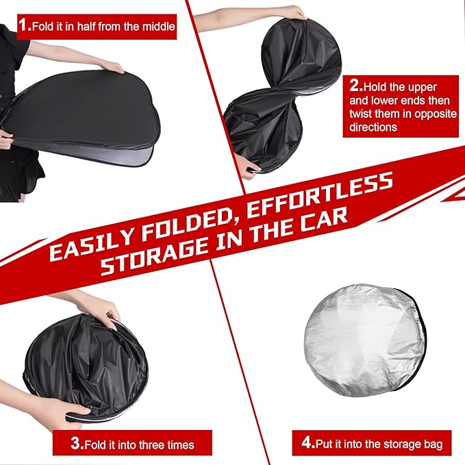 Windshield Sun Shade for 2021-2025 Volkswagen VW ID.4 Foldable Sun Sunshade for - Image 7
