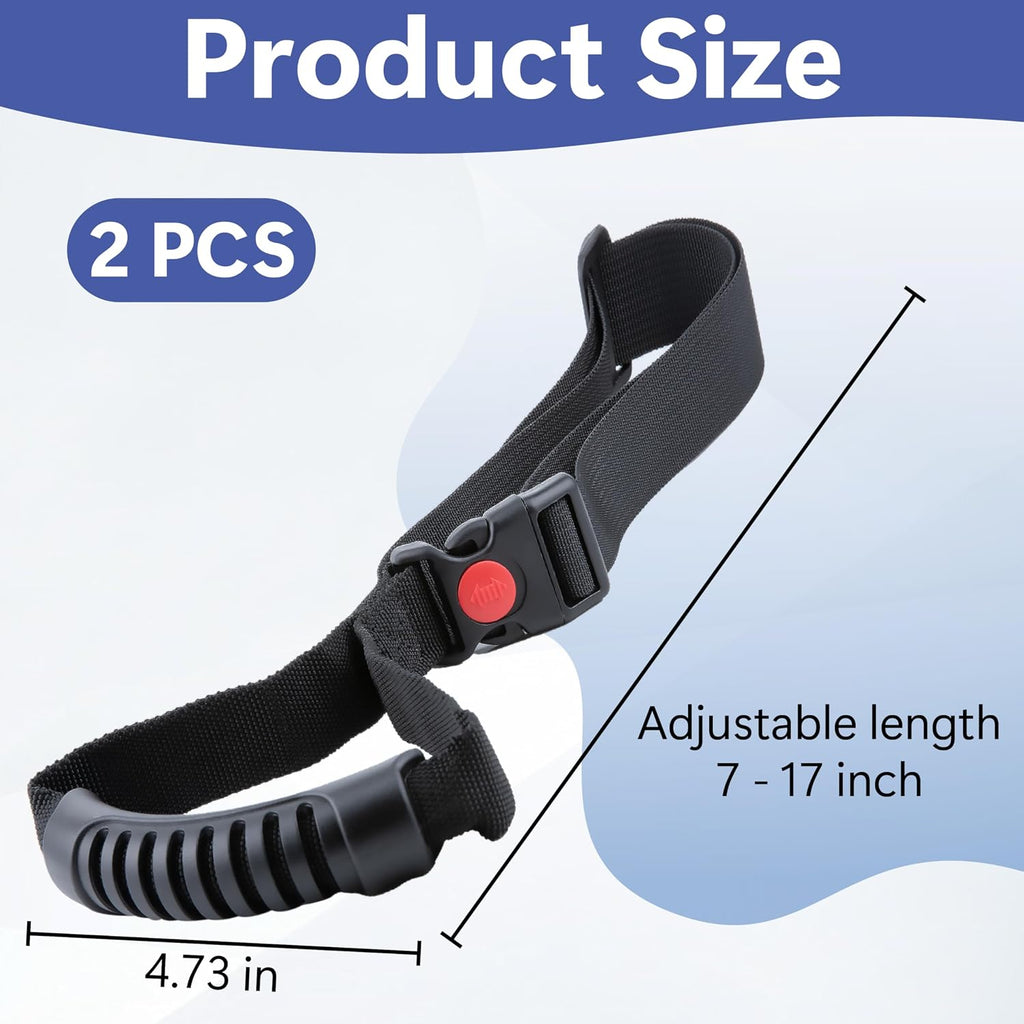 ecocstm 2 PCS Car Adjustable Grab Handles, Car Accessories Handle Assist, Safety Handle Portable Vehicle Support Grab Bar for Trucks, SUVs, Vans, Cars and ATVs (Black)
